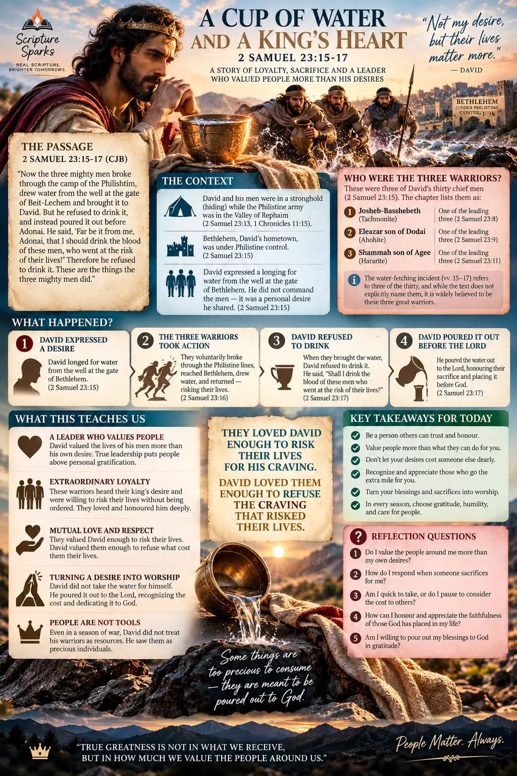 2 Samuel 23:15-17 — A Cup of Water and a King's Heart