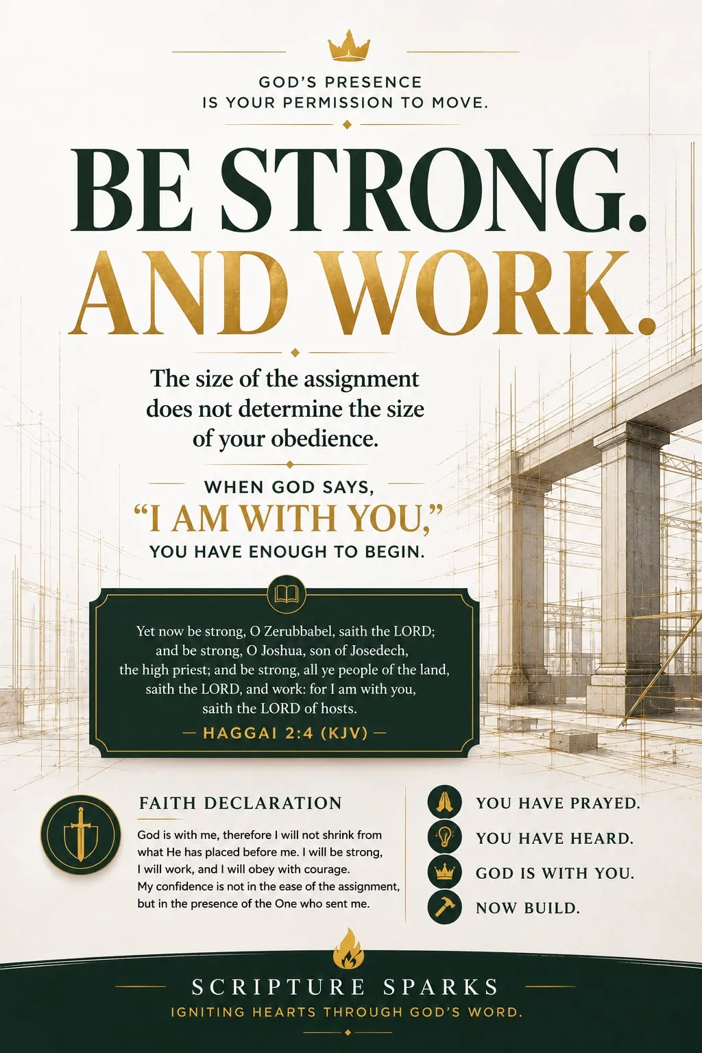 Haggai 2:4 — Be Strong and Work