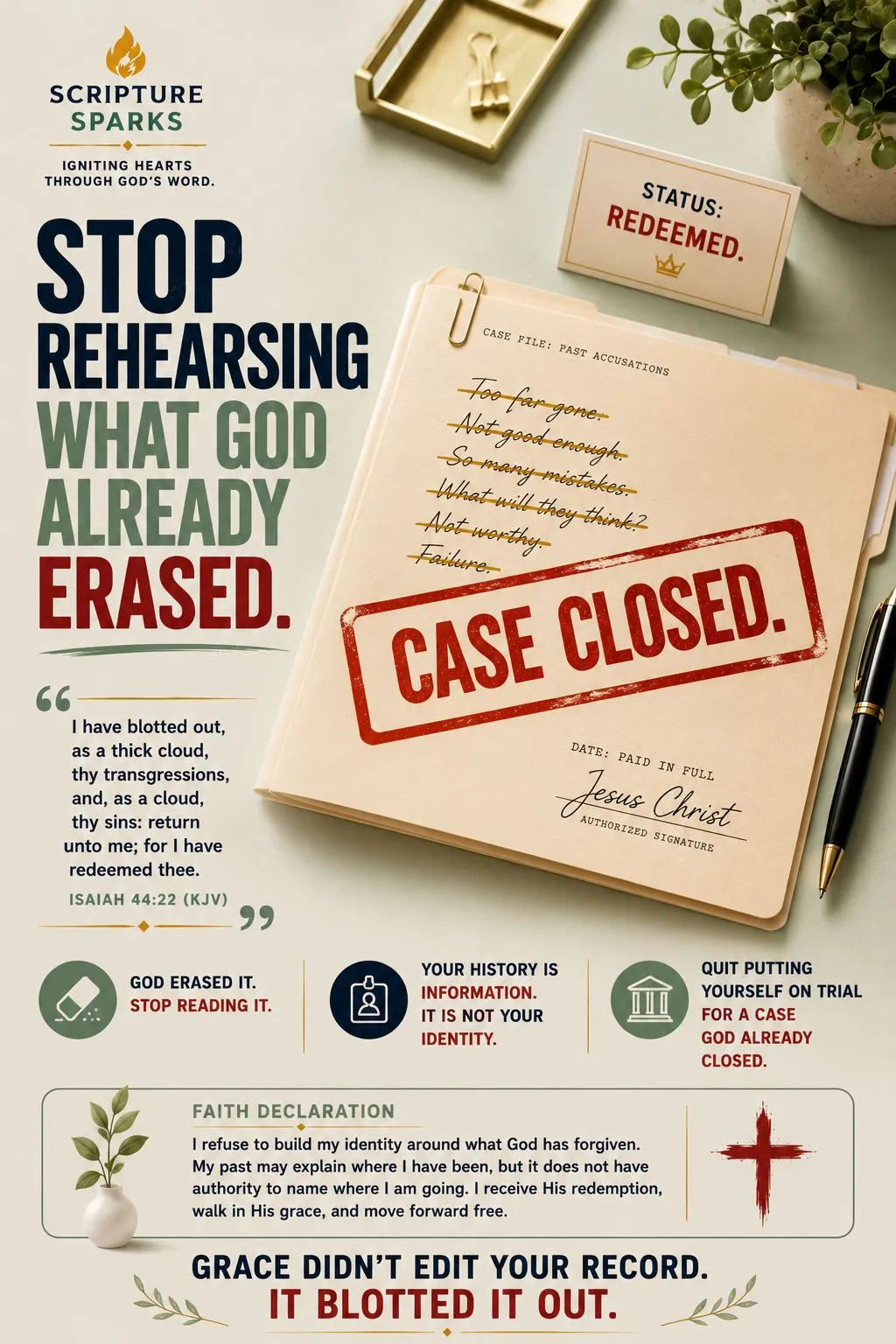 Isaiah 44:22 — Stop Rehearsing What God Already Erased