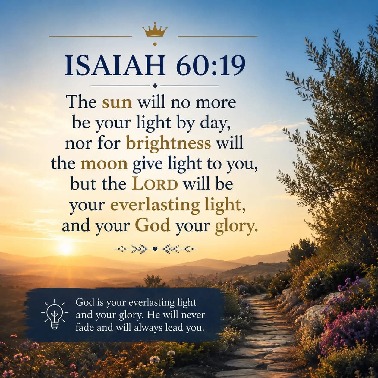 Isaiah 60:19 — The LORD Will Be Your Everlasting Light