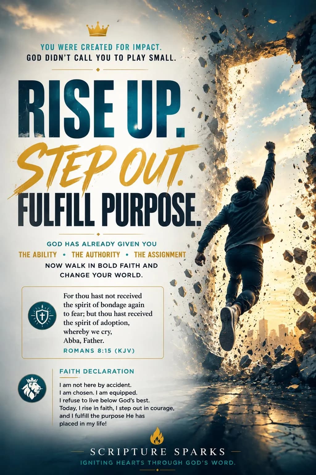 Romans 8:15 — Rise Up. Step Out. Fulfill Purpose.