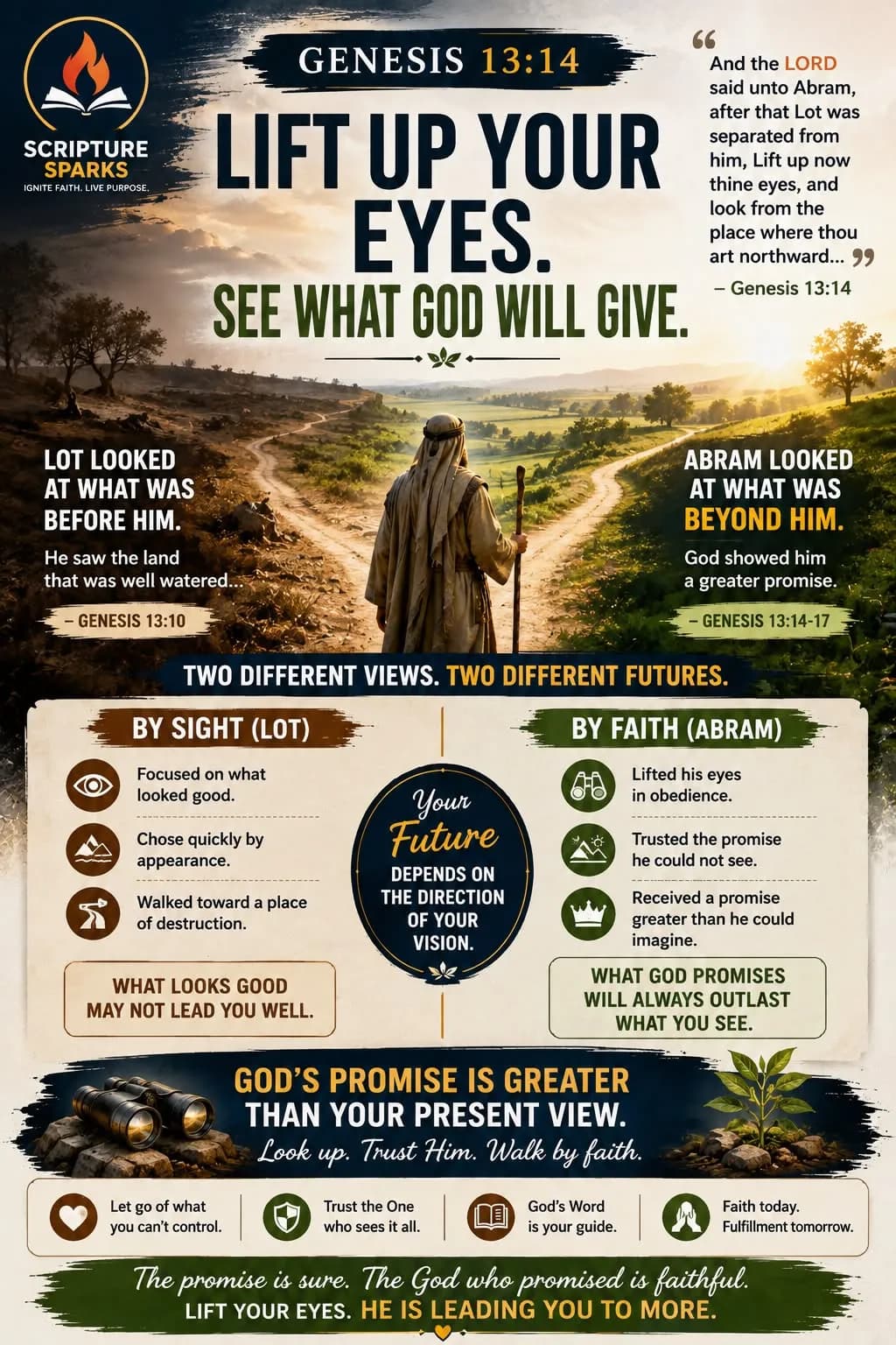 Genesis 13:14 — Lift Up Your Eyes, See What God Will Give