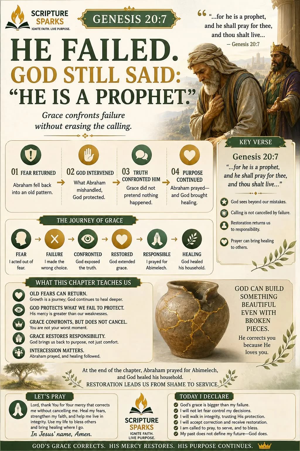 Genesis 20:7 — He Failed. God Still Called Him a Prophet.