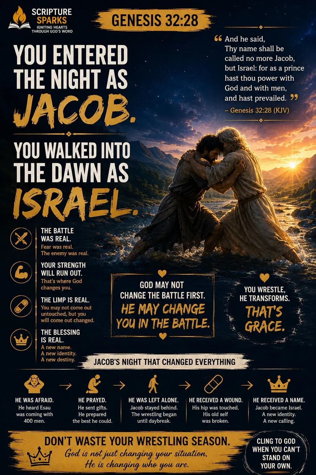 Genesis 32:28 — You Entered the Night as Jacob, You Walked Into the Dawn as Israel